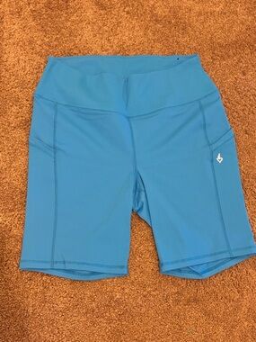 High-Rise blue Performance Active Women's Bike Shorts